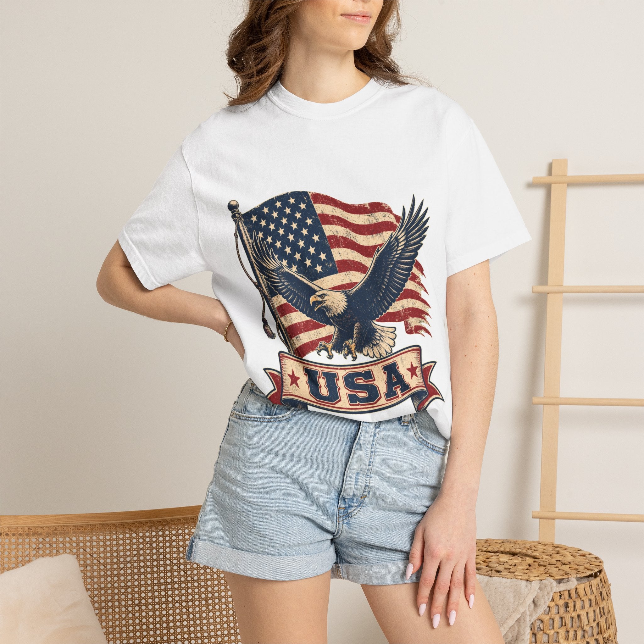Vintage Distressed Bald Eagle Patriotic T-Shirt