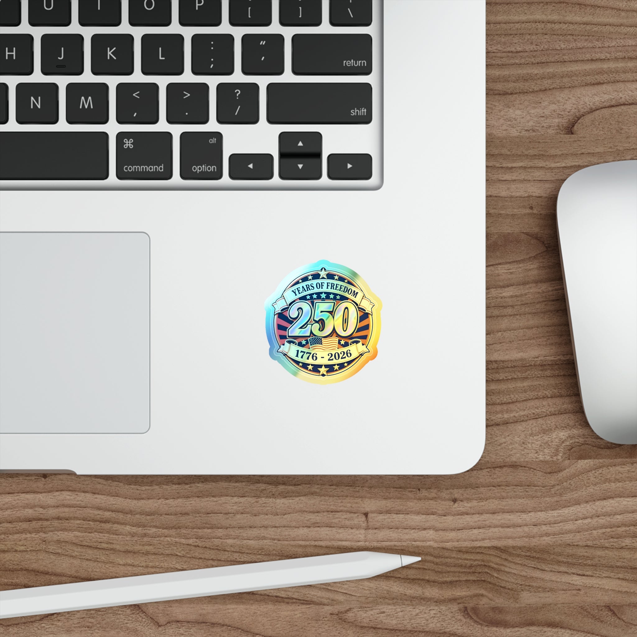 USA 250th Anniversary Patriotic Holographic Sticker