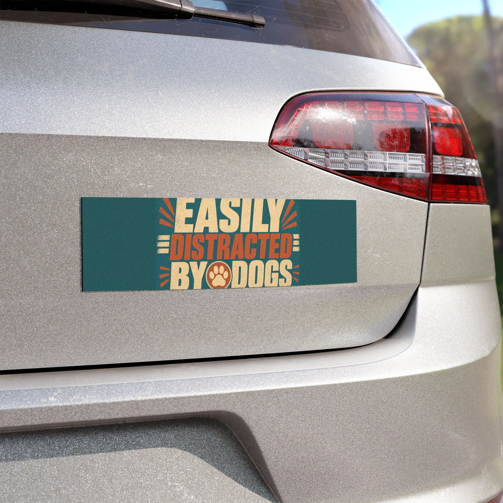 Funny Retro Dog-Lover Car Magnet: Vintage Paw Print