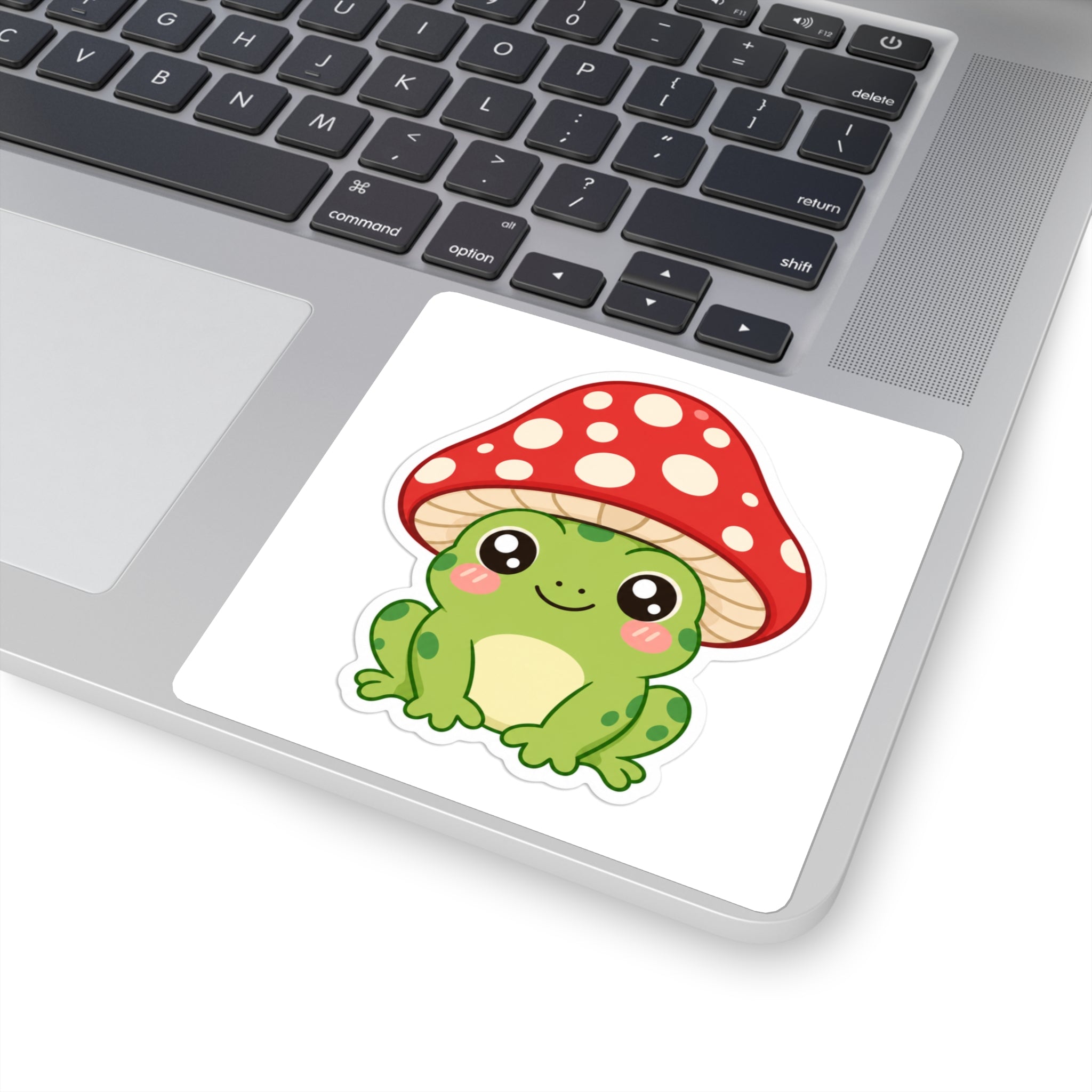 Kawaii Frog with Mushroom Hat Die-Cut Sticker