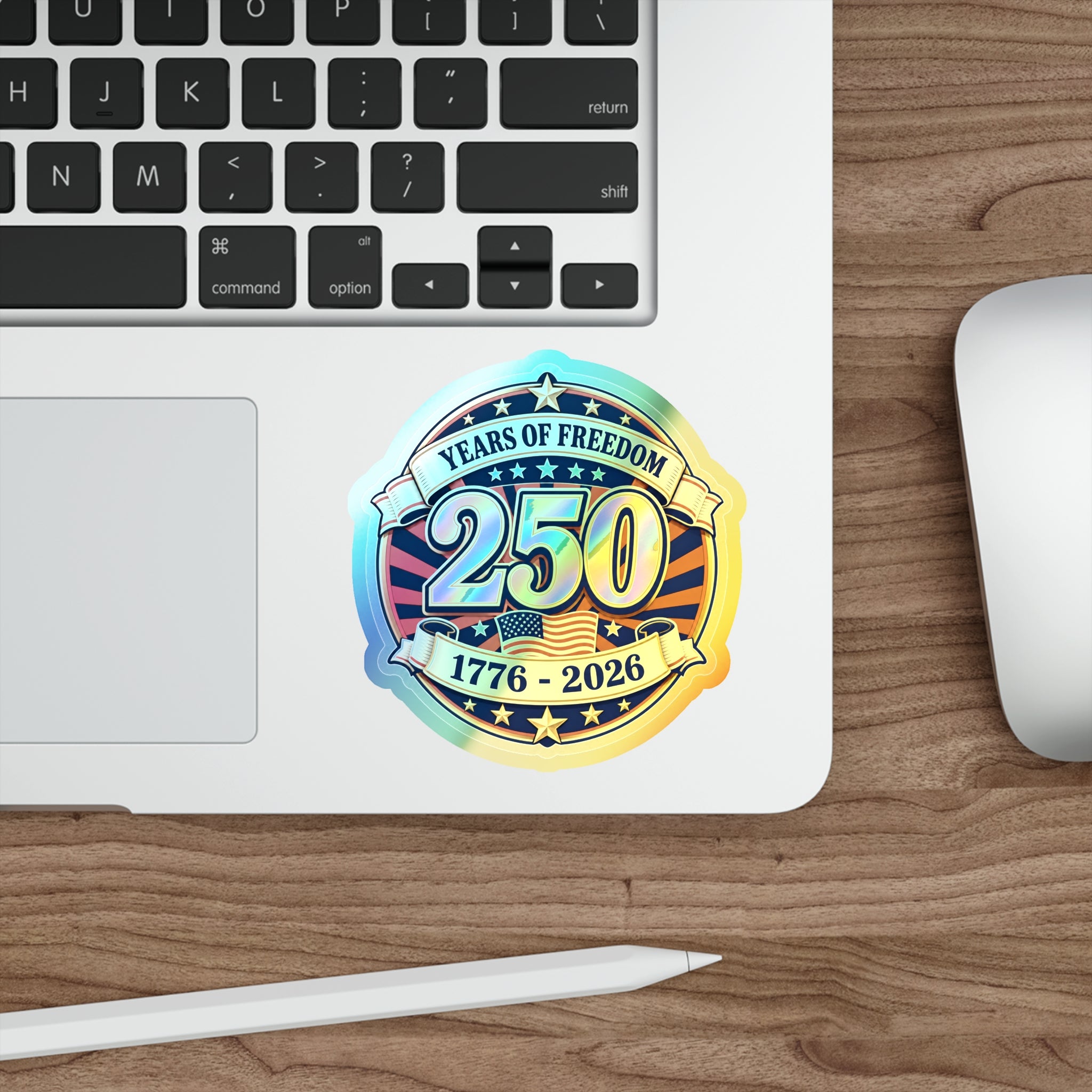 USA 250th Anniversary Patriotic Holographic Sticker