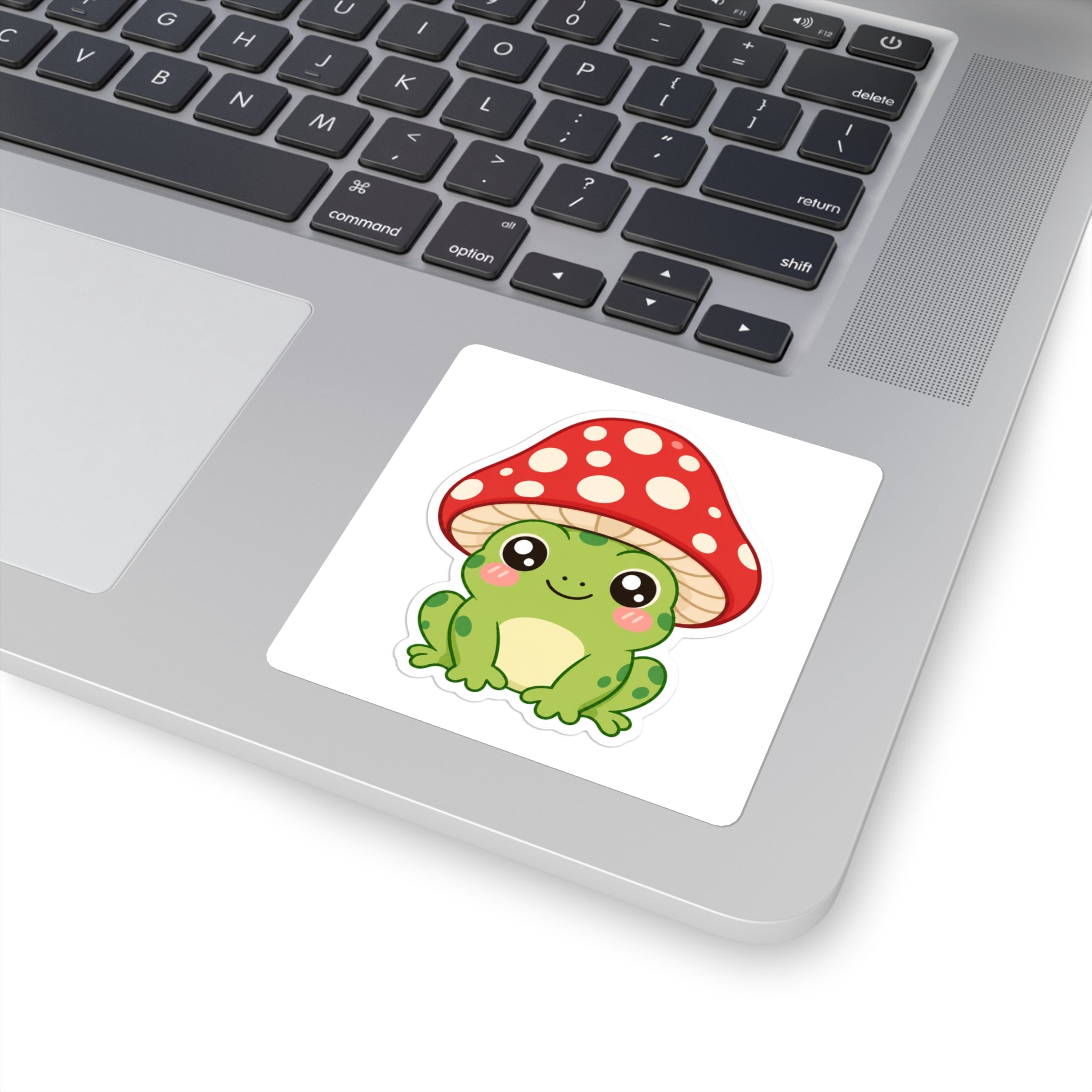 Kawaii Frog with Mushroom Hat Die-Cut Sticker