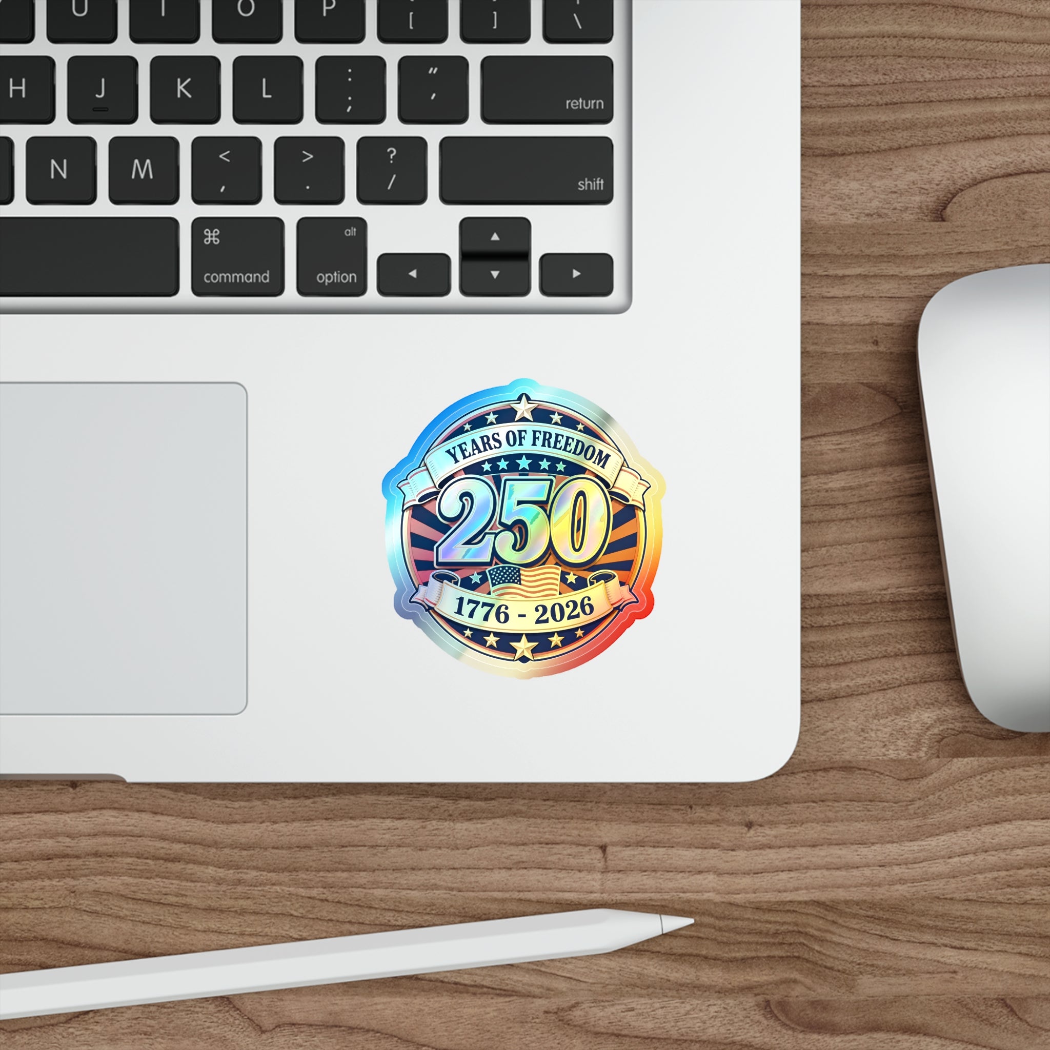 USA 250th Anniversary Patriotic Holographic Sticker