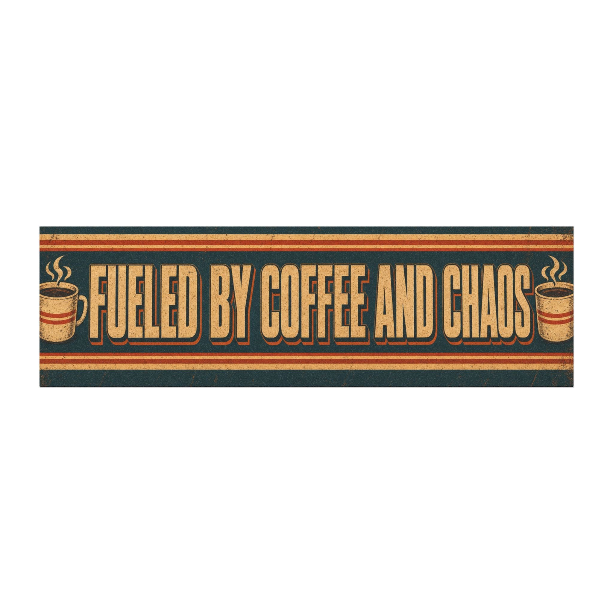 Fueled by Coffee & Chaos Retro Car Magnet