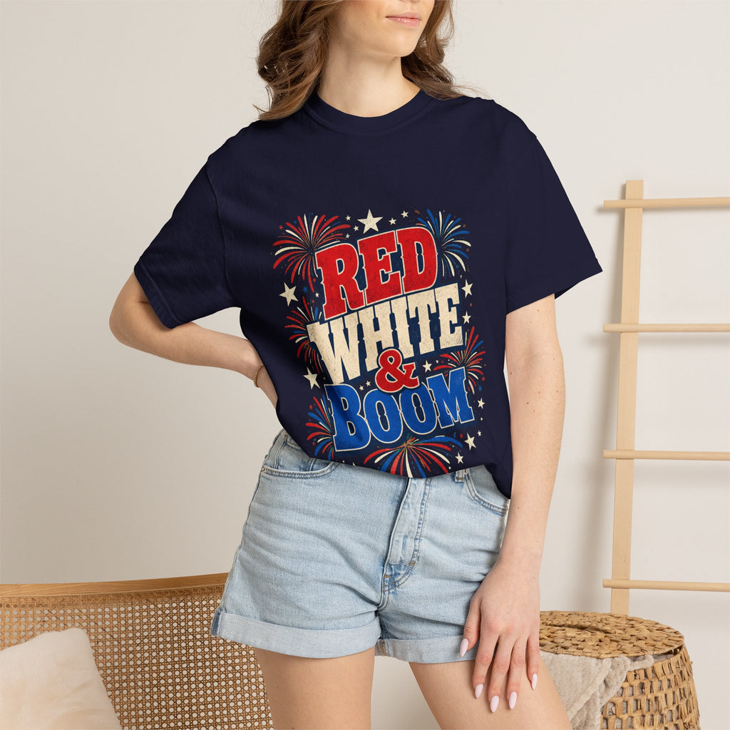 Red White and Boom 4th of July Fireworks T-Shirt
