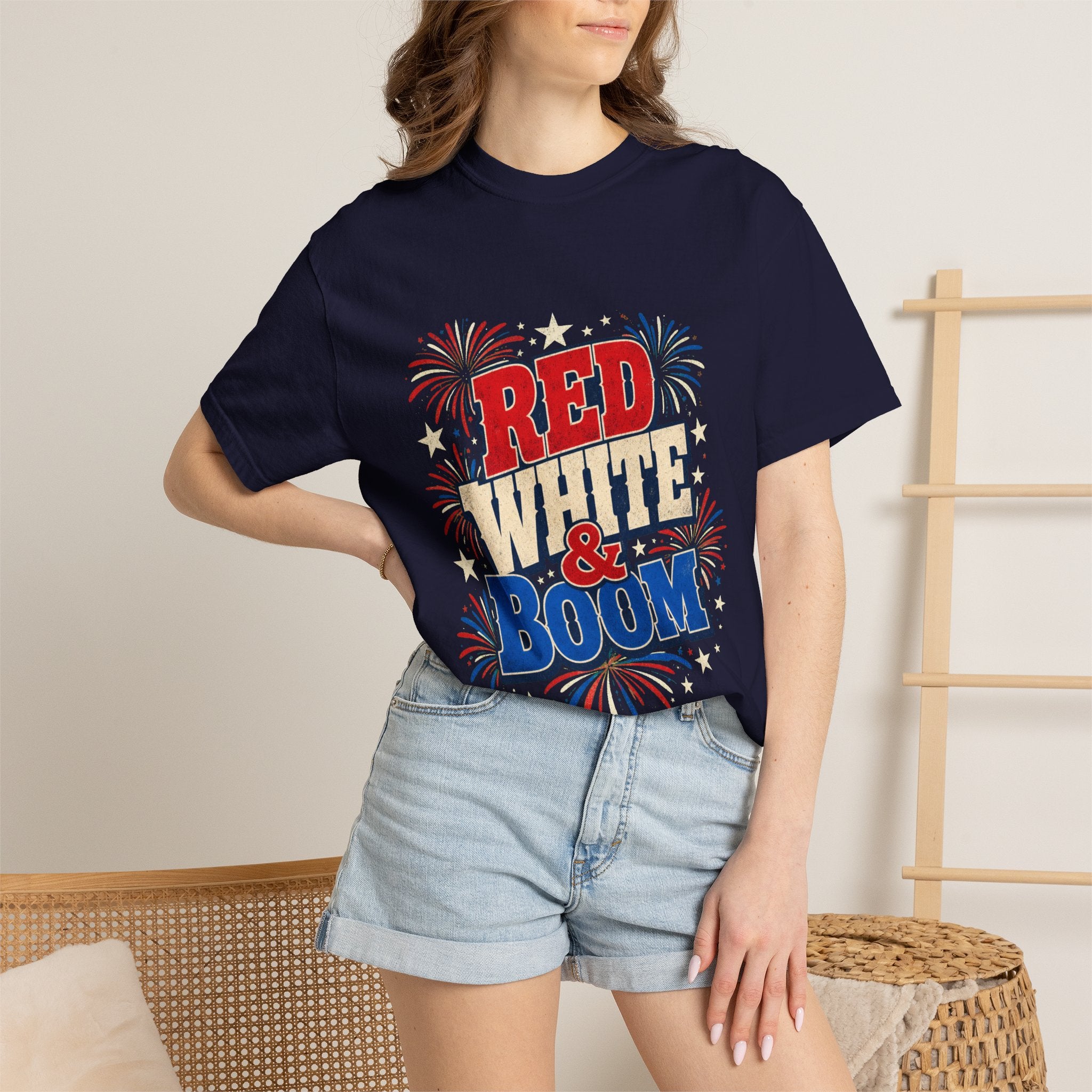 Red White and Boom 4th of July Fireworks T-Shirt