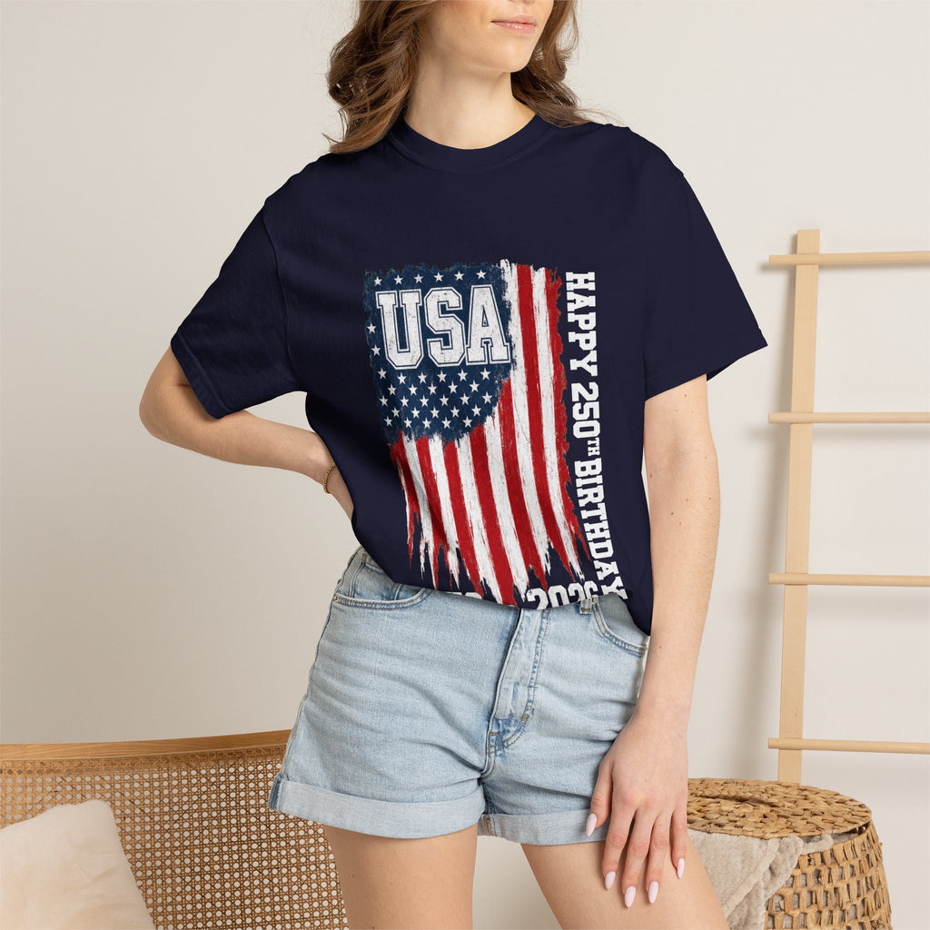 USA 250th Anniversary Distressed Flag Unisex T-Shirt