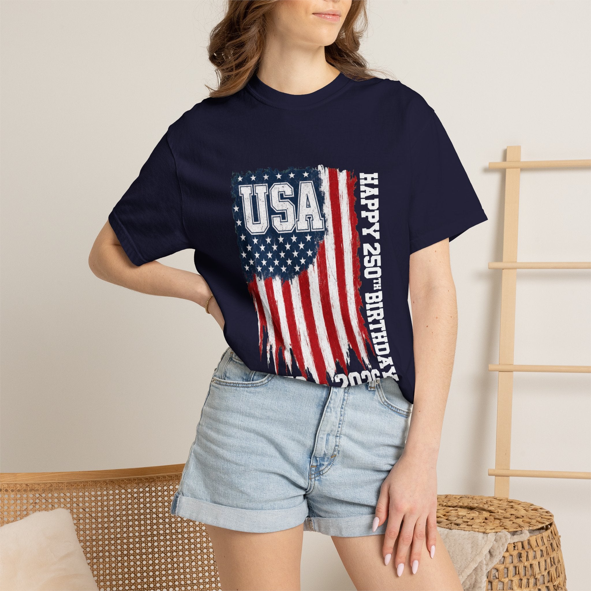 USA 250th Anniversary Distressed Flag Unisex T-Shirt