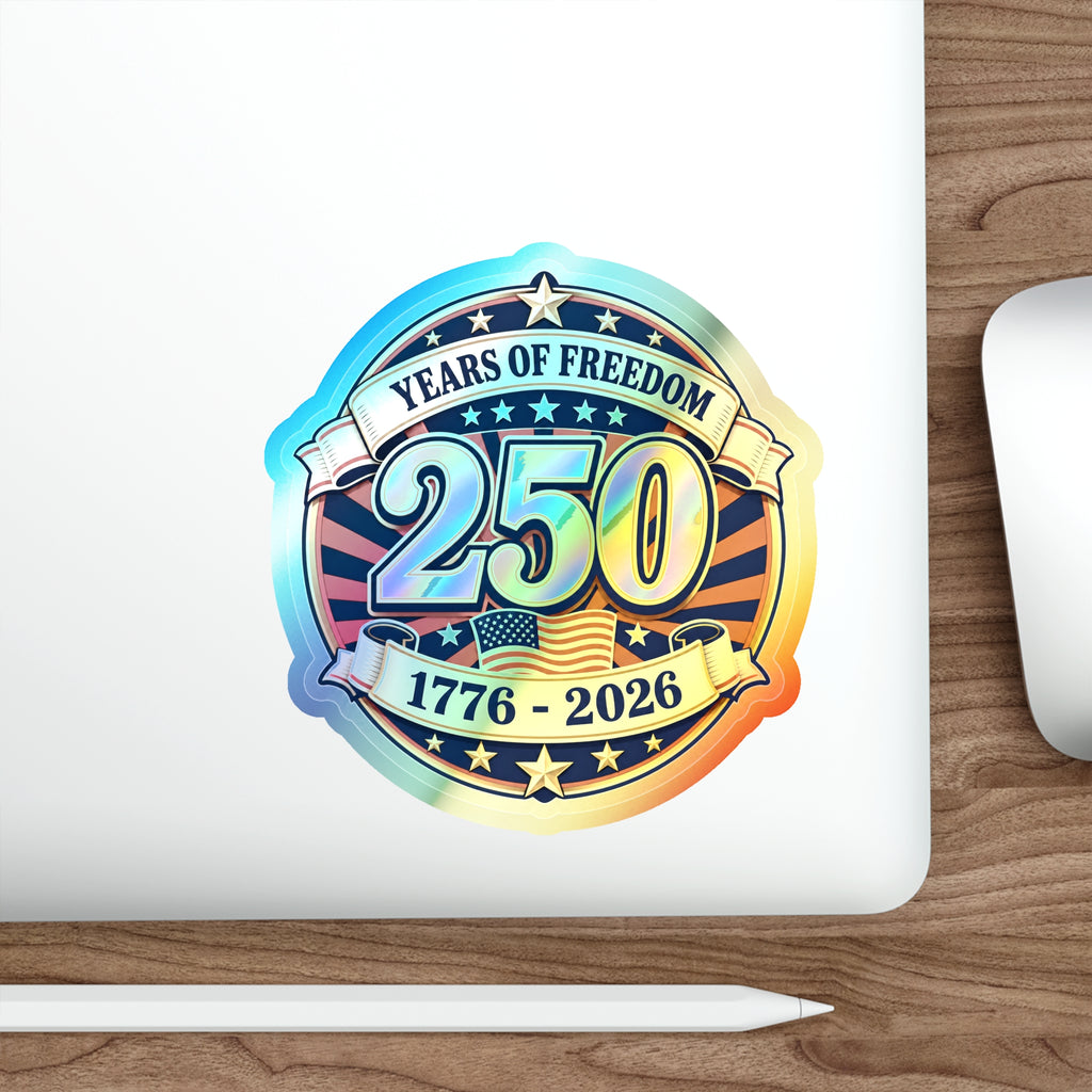 USA 250th Anniversary Patriotic Holographic Sticker